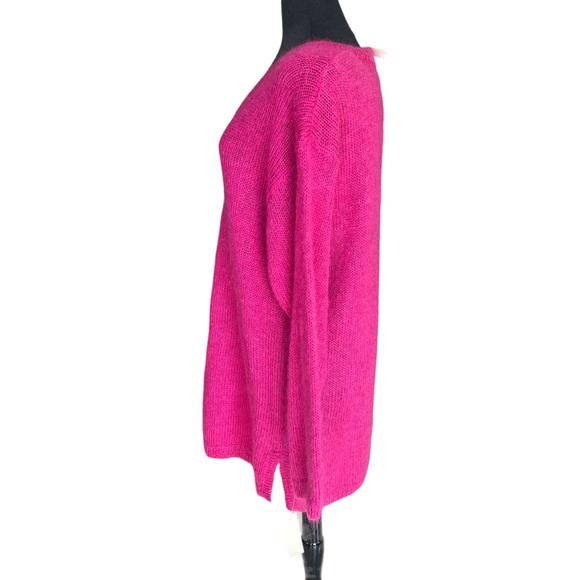 C’EST CITY MOHAIR & ACRYLIC V-NECK SWEATER TUNIC LENGTH NEW TAGS MEDIUM VINTAGE - Picture 2 of 11